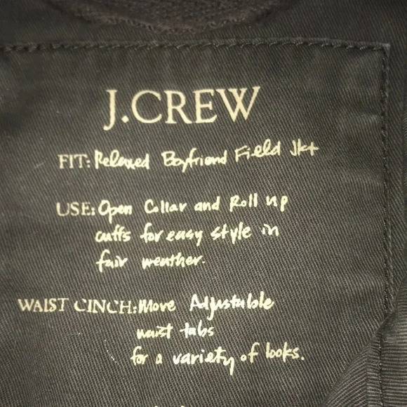 J. CREW utility relaxed boyfriend field jacket roll up cuffs NEW Size XS - Picture 4 of 10